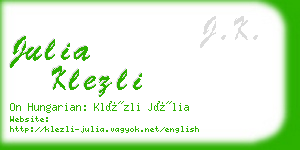 julia klezli business card